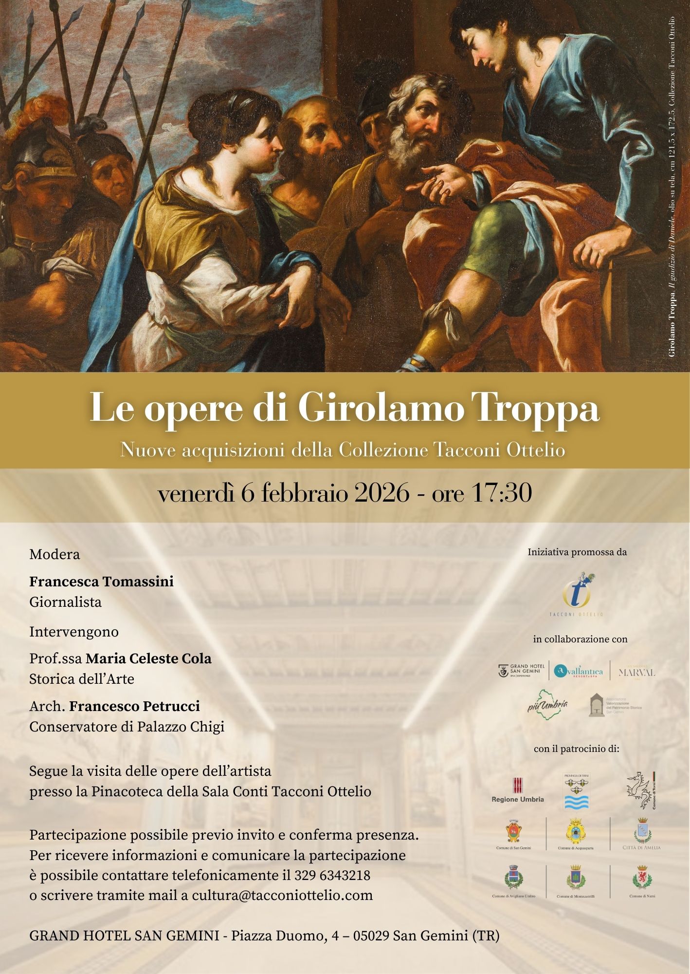 immagine notizia (ptn) Arte e territorio: al Grand Hotel San Gemini un appuntamento culturale dedicato a Girolamo Troppa